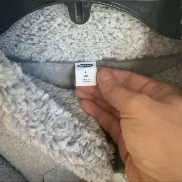 Old Navy Gray Sherpa quarter zip - Picture 2 of 8